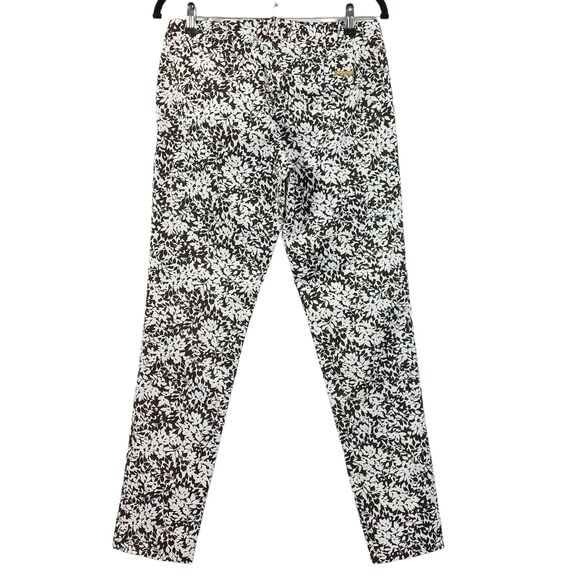 Michael Kors Pants Women’s Sz 2 Chocolate White Floral Stretch Comfort $110 - Picture 2 of 14